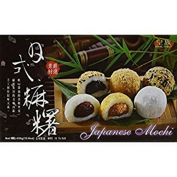 NineChef Bundle - Japanese Rice Cake Mochi Daifuku (Assorted)15.8 oz (12 Pack)   1 NineChef Brand Long Handle Spoon