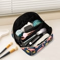 thumbnail image 2 of FORMRS Makeup Bag Travel Cosmetic Organizer for Women Fold Flat Zipper Pouch with Handle, Floral Flamingo, 2 of 8