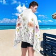 thumbnail image 4 of GZHJMY Elegant Flowers Beach Towel Oversized Towel Blanket, Thin Lightweight Microfiber Sand Free Quick Dry Towel, 31”X71” Multipurpose Pool Bath Yoga Swim Shower Towel, 4 of 7