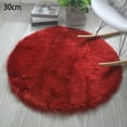 thumbnail image 1 of Chendee Round Soft Faux Sheepskin Area Rugs Faux Rug Bedside Rugs,Red, 1 of 1