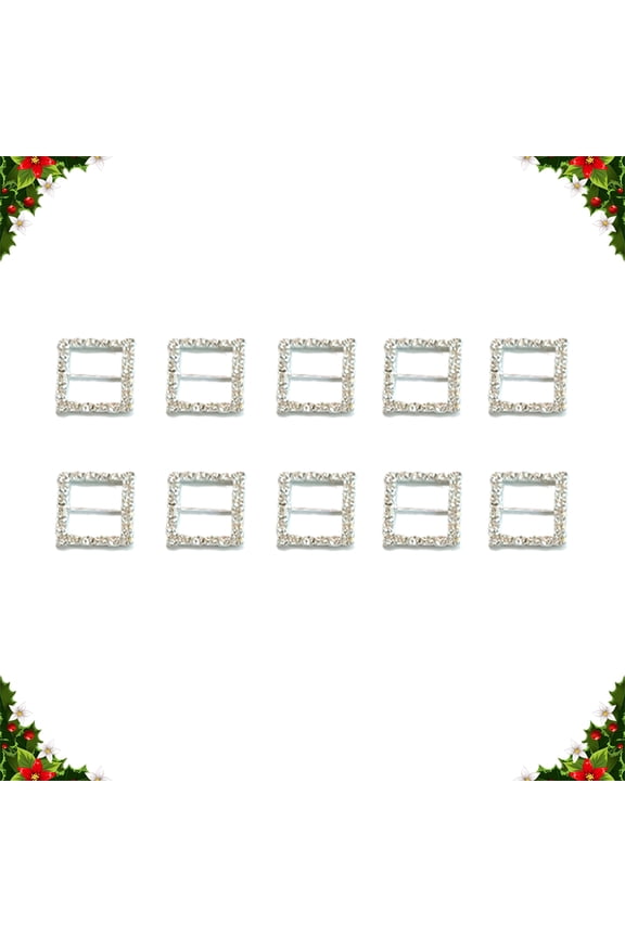 10-Pack Alloy Rhinestone Belt Buckles, Stylish Decorative Accessories for Coats, Jackets, Outerwear and More
