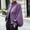 Purple, variant on Women's Cropped Knit Cardigan Zip Up Stand Collar Lantern Sleeve Textured Jacket Warm Fall Winter Work Street Outerwear for Women Army Green L