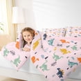 thumbnail image 4 of Homewish Kids Children Cartoon Dinosaur 3-Piece Full Size Comforter Sets,Kawaii Jungle Animal Bedding Comforter Set,Cute Dino Lightweight Bedding Sets,Lightweight Room Decor,Reversible, 4 of 8