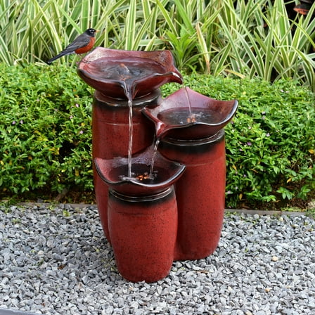 Teamson Home 20" 3-Tier Water Fountain with LED Lights