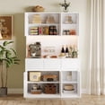thumbnail image 6 of 70" Tall Kitchen Pantry Cabinet, Freestanding Kitchen Storage Cabinet with Led Lights and Power Outlets, Wood Cupboard with Microwave Stand for Kitchen, Dining Room, Living Room and Bathroom, 6 of 7