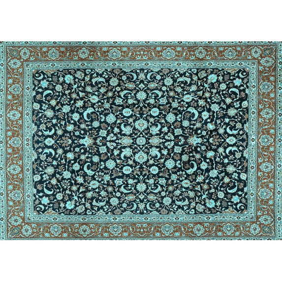 Ahgly Company Indoor Rectangle Persian Light Blue Traditional Area Rugs, 5' x 7'