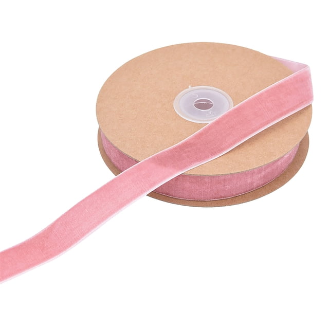 Wdhugt Pink 2Cm Velvet Flocking Ribbon 10 Meters For Jewelry Diy Crafts Accessories 100 Polyester Material No Stretch Ribbon Pink