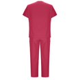 thumbnail image 4 of Protective Suit for Women, Short Sleeve V-Neck Top and Drawstring Pocket Pants Set, Polyester, All-Season, Regular Length, for Healthcare Workers and Caregivers, 4 of 7