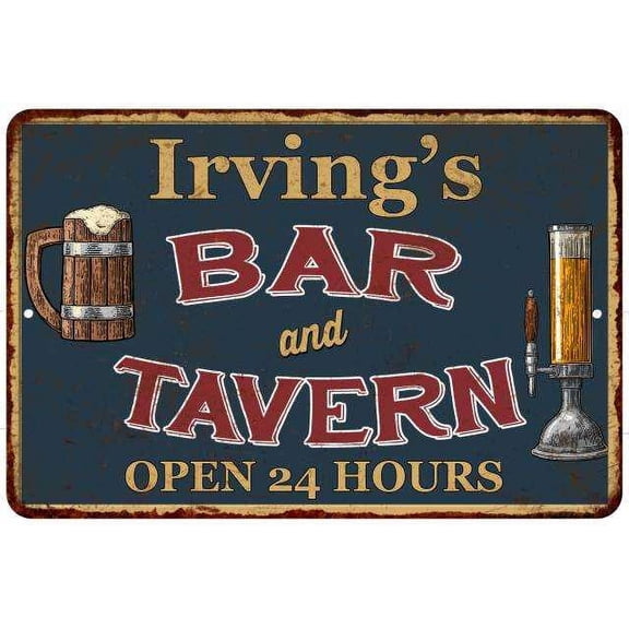 Irving's Green Bar & Tavern Rustic Sign 8 x 12 High Gloss Metal 208120047661