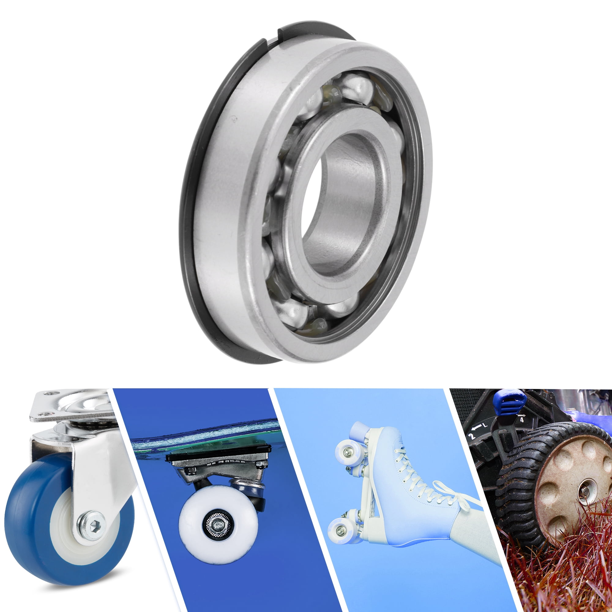 Unique Bargains 63/32NR Deep Groove Ball Bearings 32x75x20mm P5 Open Type Lubricated Bearings 1 Pcs Car Scooter Skateboard Wheel Universal Silver Tone