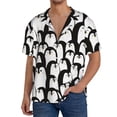 thumbnail image 1 of Fotbe Cartoon Penguin Camisa Estampada de Manga Corta para Hombre, Casual de Verano, Estilo Playero, Sin Arrugas-Large, 1 of 5