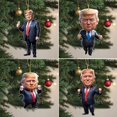 thumbnail image 3 of Adorno navideño de Donald 2024, Adorno de árbol de Navidad 2D Make America Great Again 2024, Adorno de lucha patriótica de Donald, Colgante de coche Do Fan, 3 of 6
