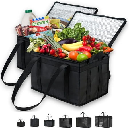 Insulated Grocery Bag Large Heavy Duty, Strengthened Side Handles ...