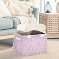 thumbnail image 5 of Light Purple Bows Small Stars Foldable Storage Bin with Lid and Handle Collapsible Storage Box 16.5 x 12.6 x 11.8 inches, 5 of 7