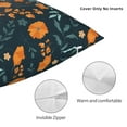thumbnail image 5 of YFYANG Square Decorative Throw Pillow Case (Without Pillow Insert), Vintage Orange Flower Pattern Bedroom Sofa Car Cushion Cover, 24"x24", 5 of 9