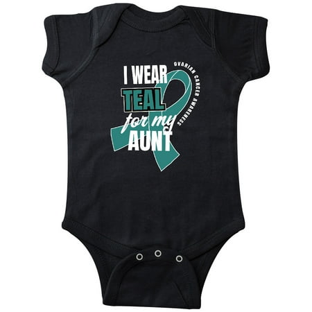 

Inktastic I Wear Teal For My Aunt Ovarian Cancer Awareness Gift Baby Boy or Baby Girl Bodysuit