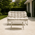 thumbnail image 6 of HOQBN 2-Seat Outdoor Patio Loveseat, All-Weather PE Rattan Wicker Chair with Soft Cushions & Metal Frame for Porch, Balcony, Garden, 6 of 7