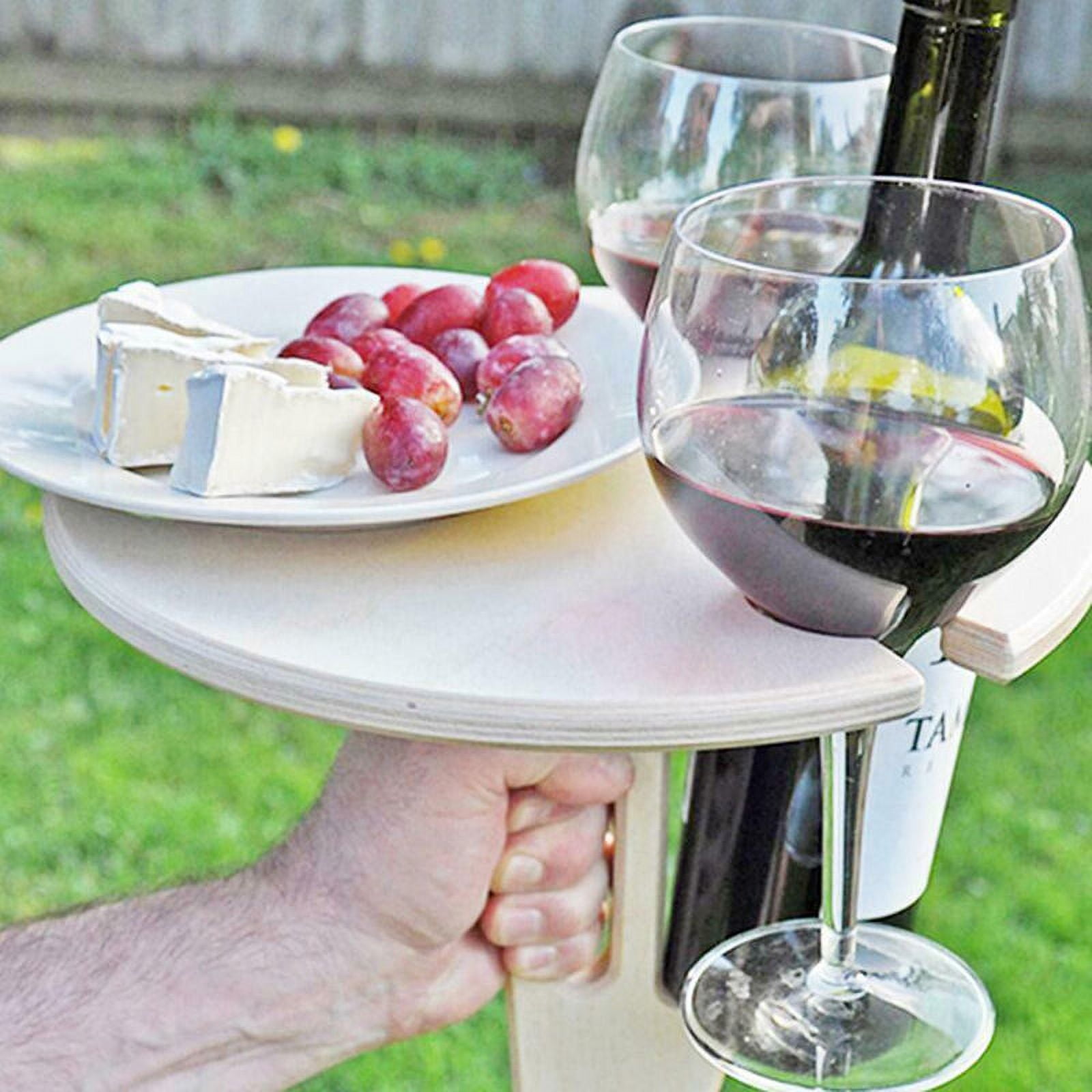 Outdoor wine table and wine glass holder sale