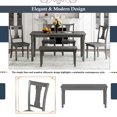 thumbnail image 5 of Churanty Classic 6 Pieces Dining Set Gray Wooden Rectangle Table and 4 Chairs with Bench for Kitchen Dining Room, 5 of 11