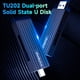 thumbnail image 2 of thinkplus TU202 256GB USB3.0/Type-C Dual-port Portable Solid Sate U Disk Unidad flash USB de alta ve Carevas 256GB/Negro, 2 of 7