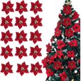 thumbnail image 1 of 15 piezas de flores artificiales de flor de Pascua de 16 cm con clips Decoraciones para árboles de Navidad Guirnaldas Guirnaldas Decoraciones navideñas (Rojo) esquí esquí Gafas de esquí, 1 of 5
