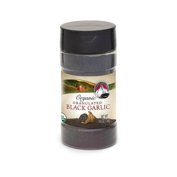 Organic Black Garlic Granulated Powder: 4.5oz Shaker - Black Garlic North America Brand