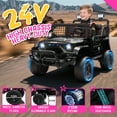 thumbnail image 3 of iRerts 2 Seater Ride on Cars, 24V Ride on Toys for Big Kids Boys Girls Ages 2-6, Kids Cars Electric Ride on Vehicles with Remote Control, Bluetooth, MP3/USB Ports, 4 Wheels Shock Suspension, Black, 3 of 10