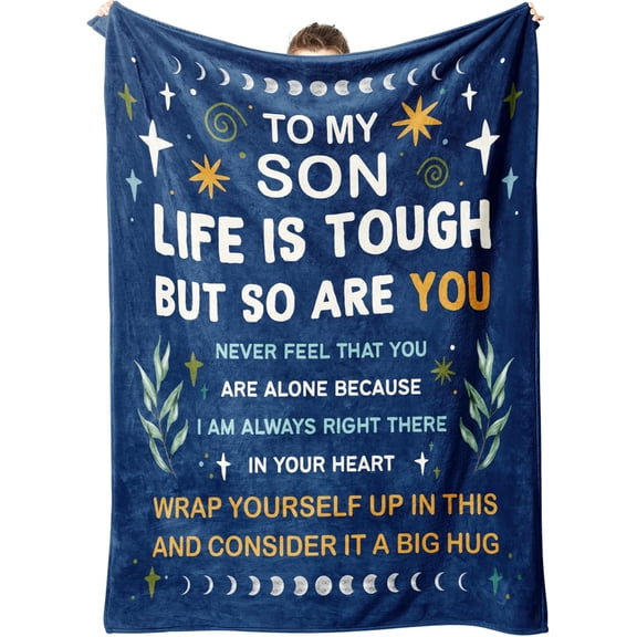 Blanket Gifts for Son, Birthday Gifts for Son Adult, Christmas, Graduation Gifts for Son, Son Gifts from Mom Dad, to My Son Blanket, 60"X 50"