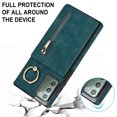 thumbnail image 5 of Nalacover for Samsung Note 20, Wallet RFID Credit Card Holder and Zipper Pocket,Drop Protection Flip Cover Ring Holder Kickstand Double Magnetic Clasp for Samsung Galaxy Note 20, Blue, 5 of 12