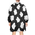thumbnail image 2 of Wearable Oversized Blanket,Black Halloween White Ghosts Wearable Blanket Hoodie for Adults,Cozy Hooded Blankets with Super Pockets,Super Warm Fuzzy Pullover for Women & Men, 2 of 6