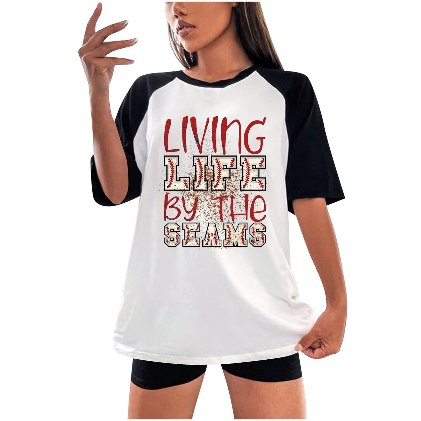 Sequin Tops for Women Baseball Shirt Women,Women Living Life By