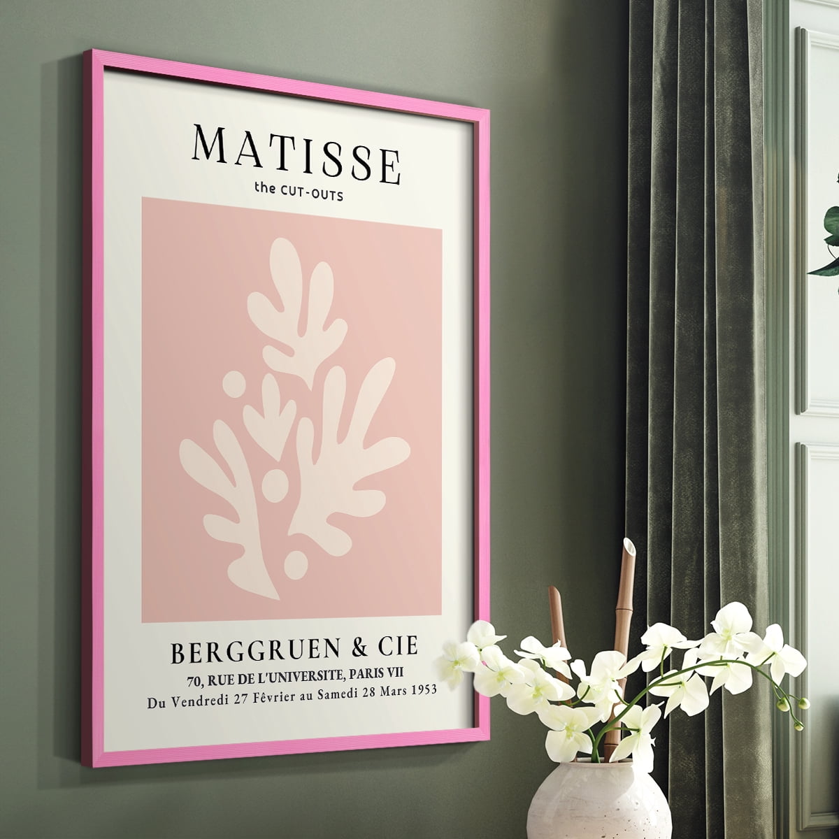 Matisse CLII Framed Print in Pink Solid Wood 11 x 14 Framed Print