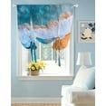thumbnail image 2 of Beach Waves Tie Up Curtains for Window, Thermal Insulated Balloon Shade Adjustable Rod Pocket Curtains Valance Panels for Kitchen Bathroom Cafe 42 x 63 Ocean Gradient Orange Turquoise Nature, 2 of 6