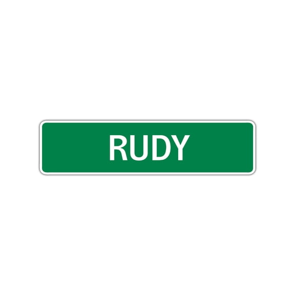 Rudy Boys Children Name Letter Indoor Outdoor Unique Printed Label Wall Plaque Decoration Aluminum Metal Sign 4"x18"