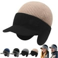 thumbnail image 4 of CFMIURAN Winter Beanie with Brim and Ear Flaps, 2026 New Elastic Warm Beanie for Cold Weather, Cozy Cuffed Ski Cap for Men Women Outdoor Daily Wear, 4 of 9