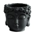 thumbnail image 2 of Maceta con forma de cabeza de Buda, adorno de vinilo, estatua decorativa para plantas de interior, contenedor para plantas, ideal como centro de mesa Gris, 2 of 8