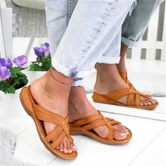 Flip Flops for Women with Arch Support Wedge Sandals Comfy Thong Flat Sandals Casual Summer Beach Slip On Slides Indoor Outdoor