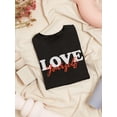 thumbnail image 3 of "Love Yourself" Inspirational Quote Across The Chest Women Black T-Shirt, Female Large, 3 of 4