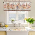 thumbnail image 4 of Valances for Windows Watercolor Easter Rabbits Flowers Rod Pocket Short Curtain for Bathroom Living Room Bedroom Country Floral Art 1 Panel 54x18in, 4 of 9