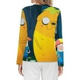 thumbnail image 2 of Adventure Time Women's Pajama Top 3D Digital Print Sleepwear Trendy Crewneck Pullovers Long Sleeve Shirts 3XL, 2 of 8