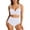 White, variant on Twist Front Bikini Two Piece Swimsuit with Wide Straps Ruched High Waist Bottom White L