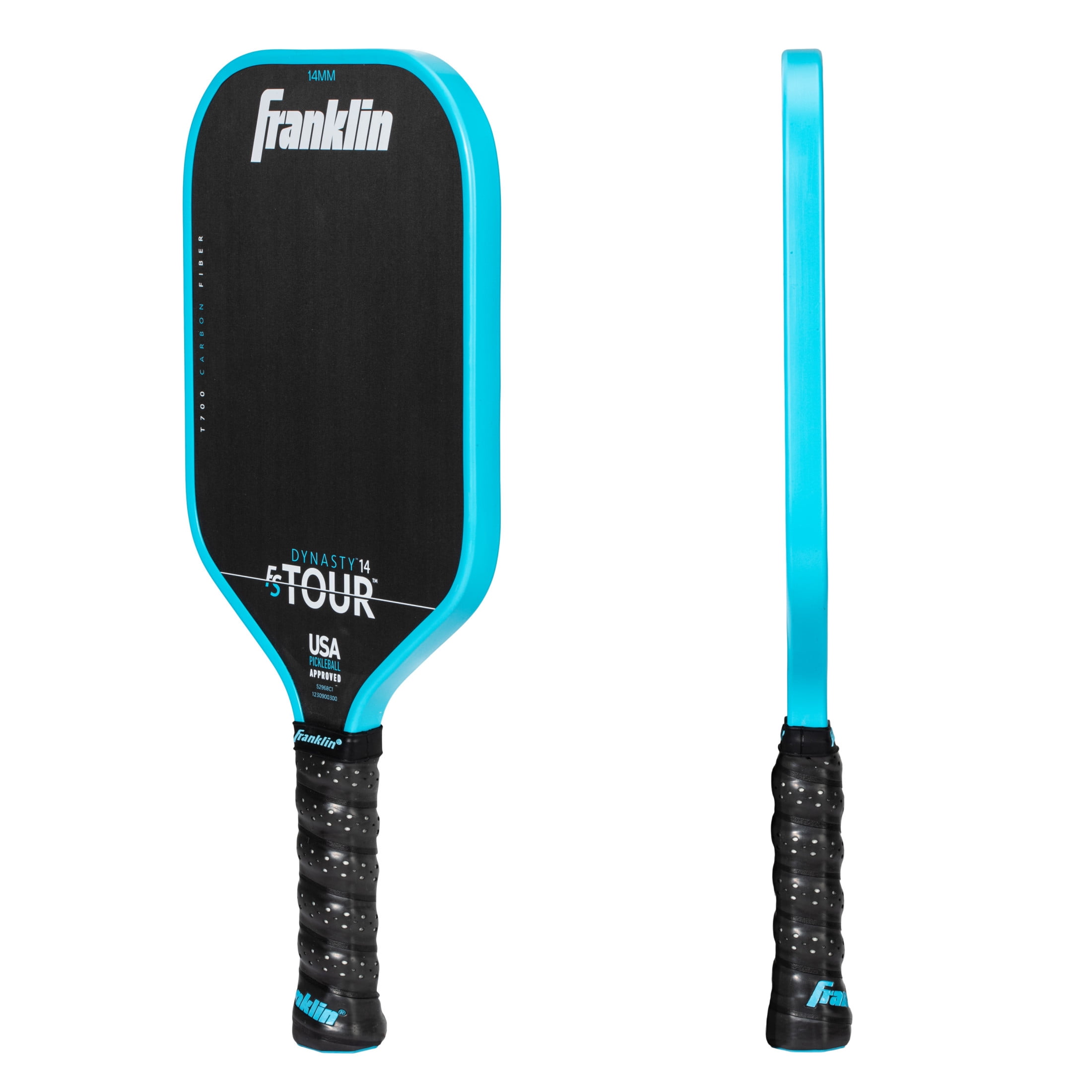 Franklin Sports Pro Pickleball Paddles - FS Tour Series Carbon Fiber Pickleball Paddles - Official USA Pickleball (USAPA) Approved Paddles - Dynasty Pro Player Paddle - 14mm Polymer Core - Blue