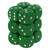 Chessex 25605 Opaque 16mm d6 Dice Block, Green and White