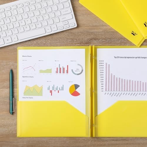 - Plastic Folders with Pockets and Prongs, 24 Pack, Letter Size, Yellow, Flexible Plastic Folders with Prongs
