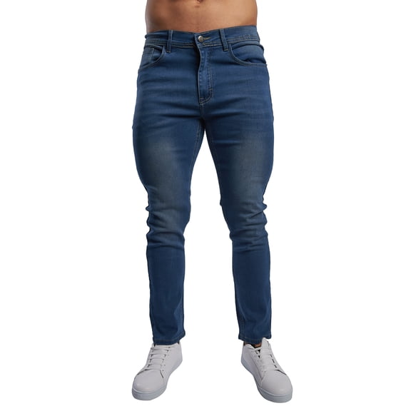 JEANS DE MEZCLILLA PARA HOMBRE STRETCH BASICO MODA CASUAL CORTE SKINNY TALLA 36