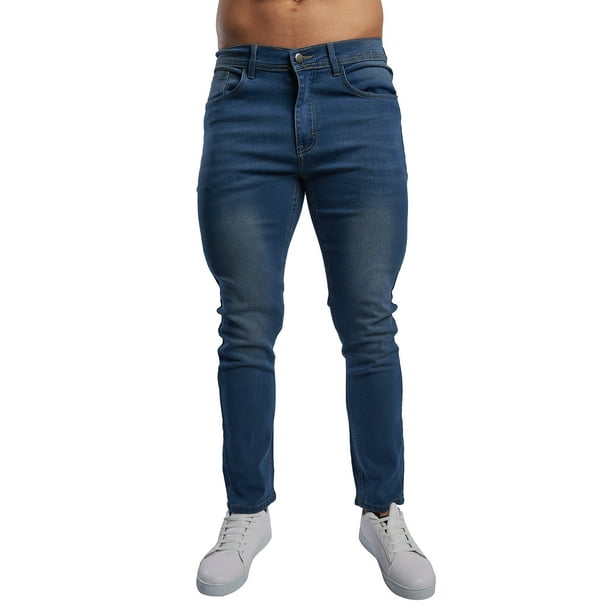 JEANS DE MEZCLILLA PARA HOMBRE STRETCH BASICO MODA CASUAL CORTE SKINNY TALLA 38