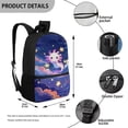 thumbnail image 5 of Pzuqiu Galaxy Axolotl School Backpack for Kids Girls, 17 Inch Backpack for Kids Girls Age 6-8,Lightweight School Bag for Preschool,Primary,Kindergarten,Back to School Gifts, 5 of 6