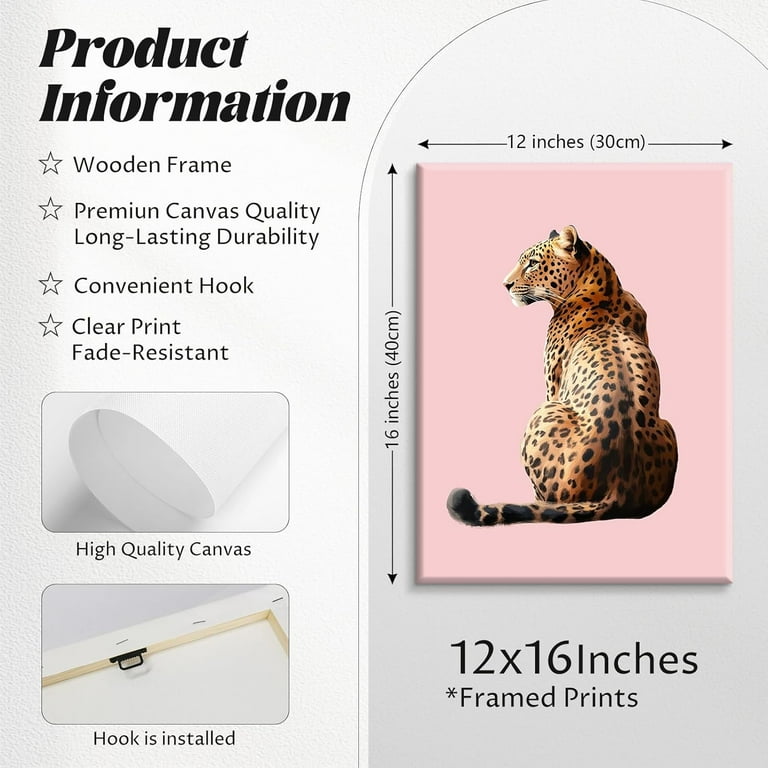 ZHAOLIN Lot De 3 Affiches D'art Tendance Motif Léopard étoile Porte