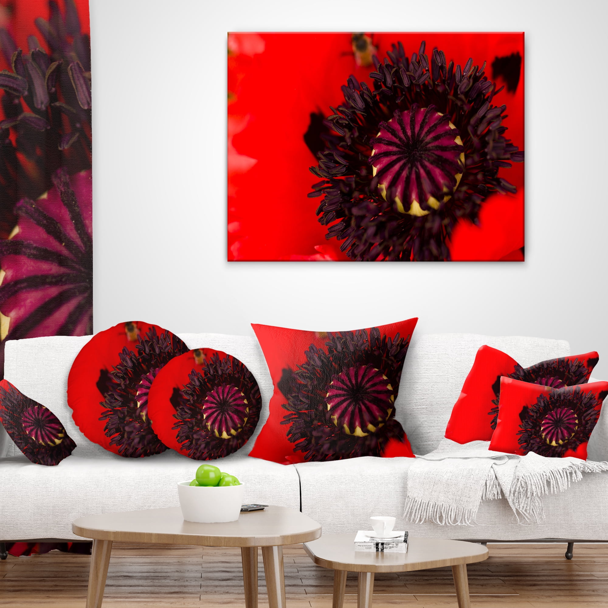 Designart Garden in Full Bloom on Summer Day - Flowers Throw Pillowwork - 12x20