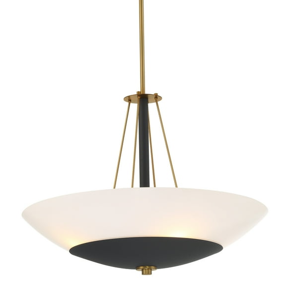 Minka Lavery 1704 Bax 4 Light 24" Wide Suspension Pendant - Sand Coal / Soft Brass